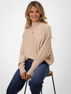 Kate & Pippa Verona Knit Jumper In Beige-Kate & Pippa Autumn/Winter Ladies Clothing