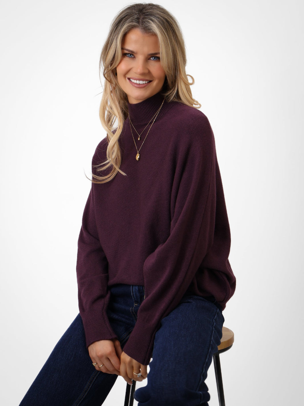 Kate & Pippa Verona Knit Jumper In Mulberry-Kate & Pippa Autumn/Winter Ladies Clothing
