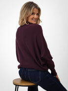 Kate & Pippa Verona Knit Jumper In Mulberry-Kate & Pippa Autumn/Winter Ladies Clothing