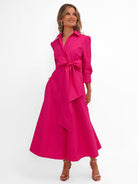 Kate & Pippa Victoria Midi Dress In Cerise Pink-Kate & Pippa