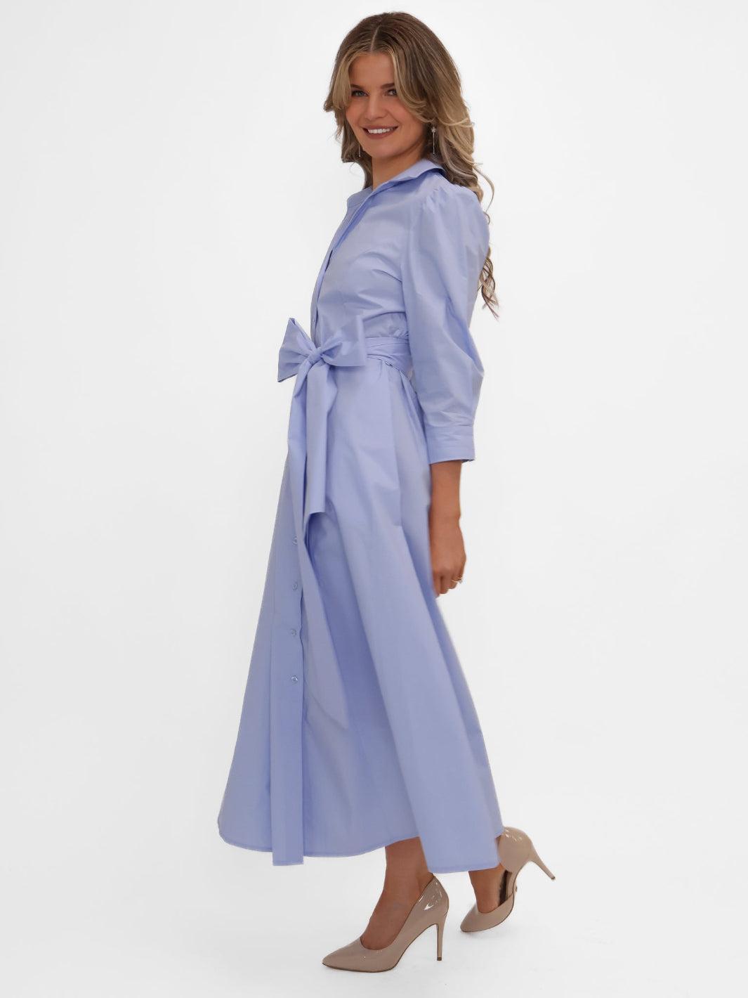 Kate & Pippa Victoria Midi Dress In Light Blue-Kate & Pippa