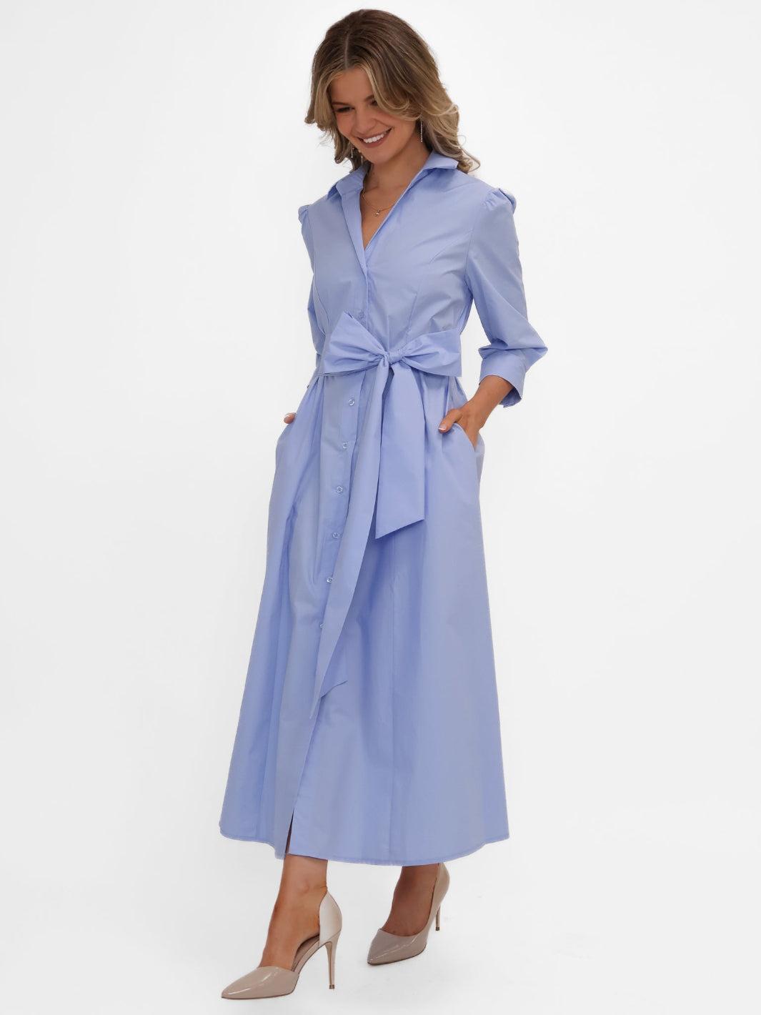 Kate & Pippa Victoria Midi Dress In Light Blue-Kate & Pippa