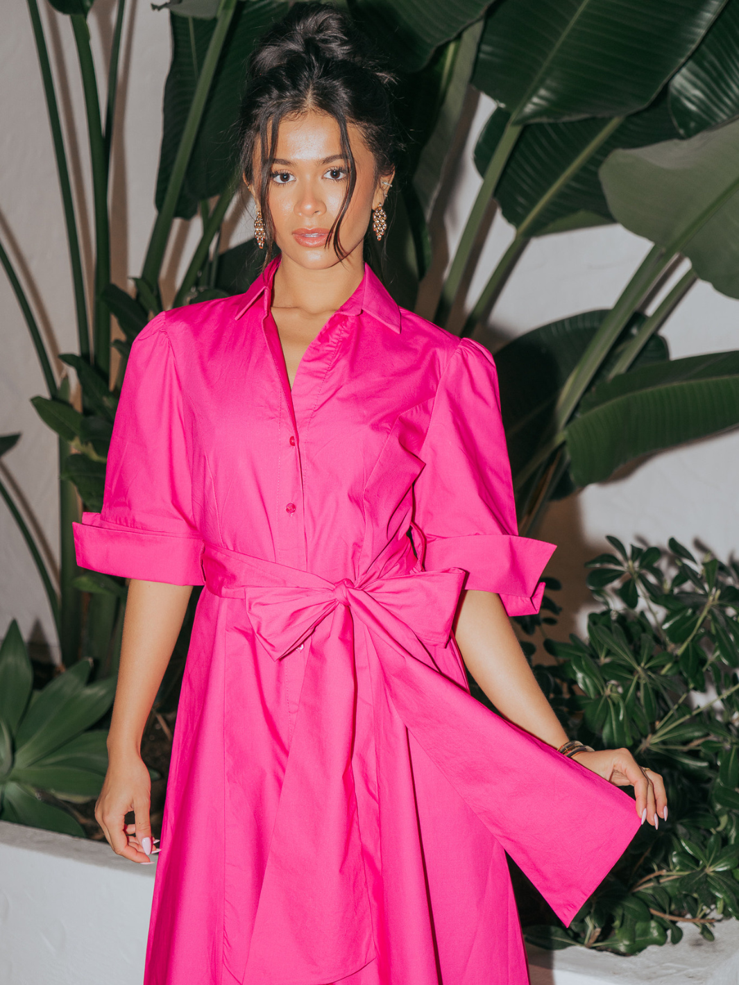 Kate & Pippa Whitney Midi Dress In Cerise Pink-Kate & Pippa
