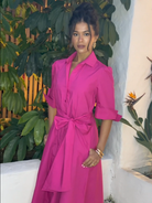 Kate & Pippa Whitney Midi Dress In Cerise Pink-Kate & Pippa