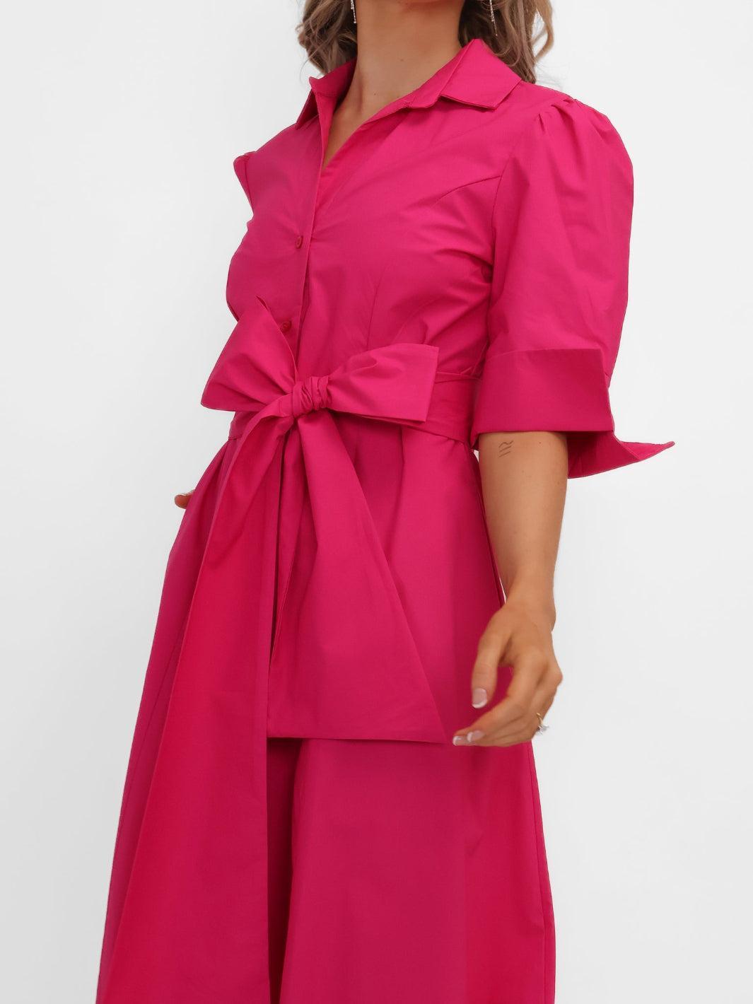 Kate & Pippa Whitney Midi Dress In Cerise Pink-Kate & Pippa