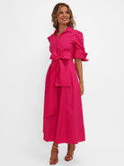Kate & Pippa Whitney Midi Dress In Cerise Pink-Kate & Pippa