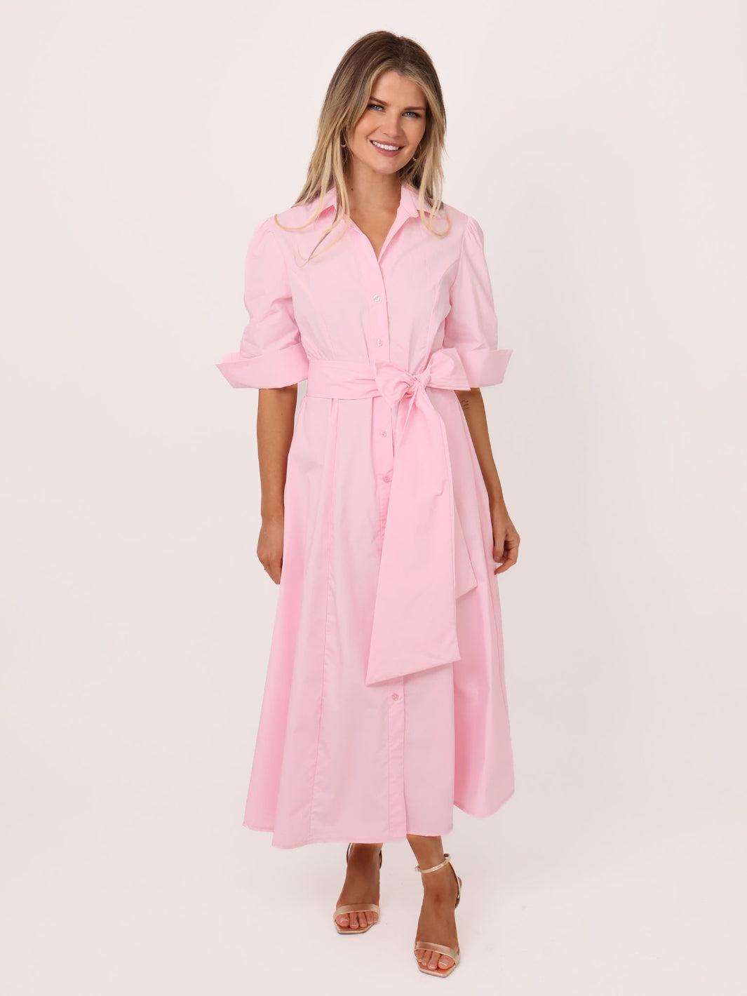 Kate & Pippa Whitney Midi Dress In Light Pink-Kate & Pippa