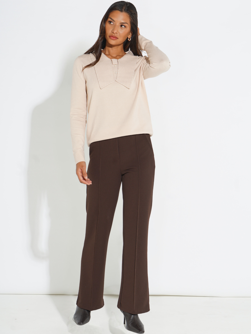 Kate & Pippa Yale Trousers In Chocolate Brown-Kate & Pippa