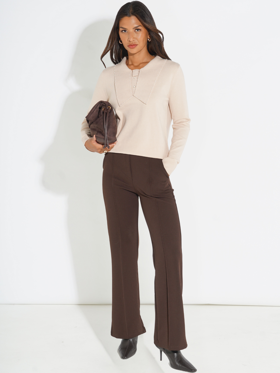 Kate & Pippa Yale Trousers In Chocolate Brown-Kate & Pippa