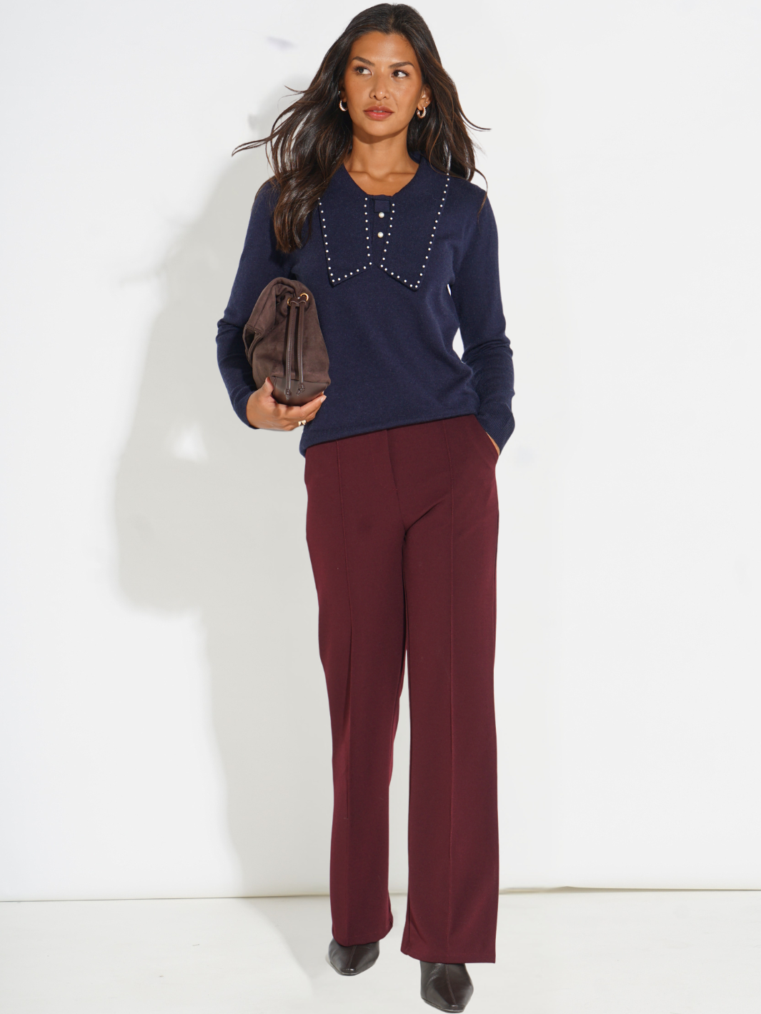Kate & Pippa Yale Trousers In Mulberry-Kate & Pippa