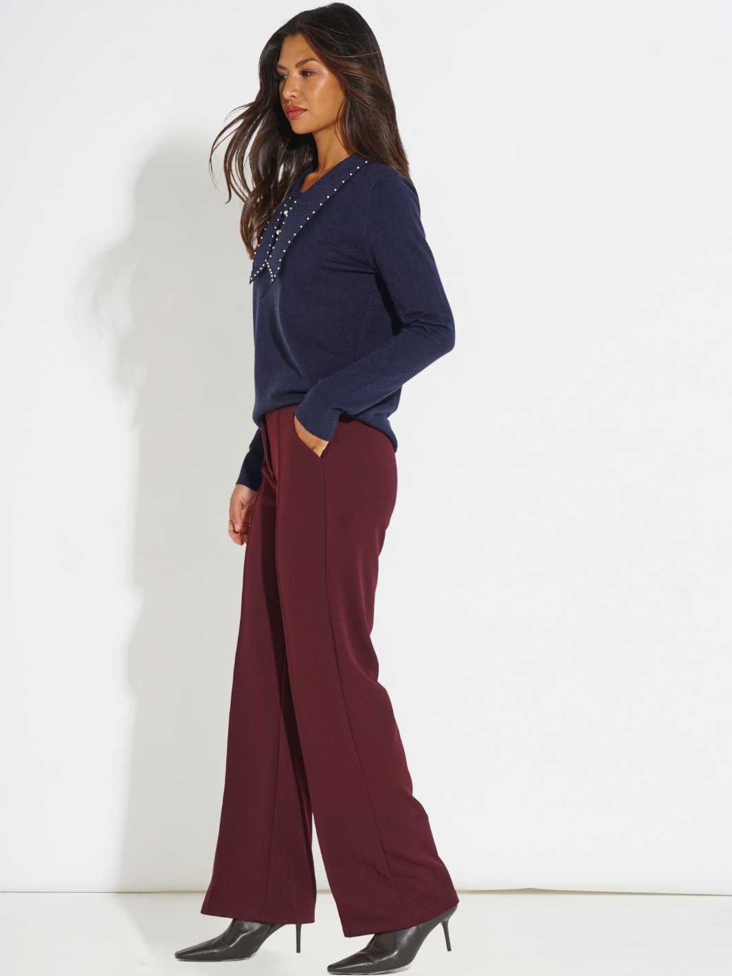 Kate & Pippa Yale Trousers In Mulberry-Kate & Pippa