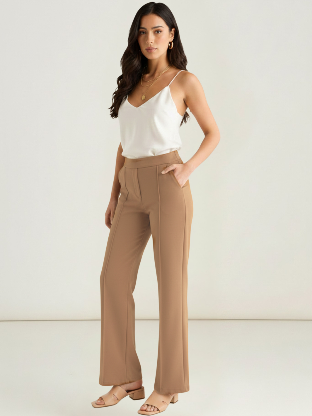 Kate & Pippa Yale Trousers In Tan-Kate & Pippa