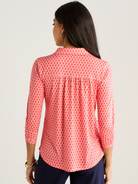 Kate & Pippa Zip Top In Coral Geo Print-Kate & Pippa