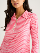 Kate & Pippa Zip Top In Pink Geo Print-Nicola Ross