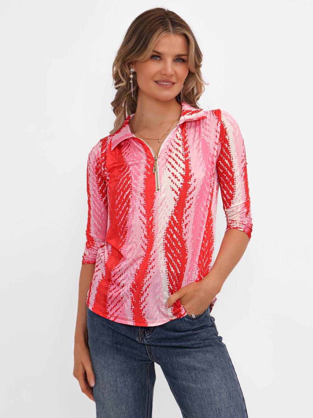 Kate & Pippa Zip Top In Red-Kate & Pippa