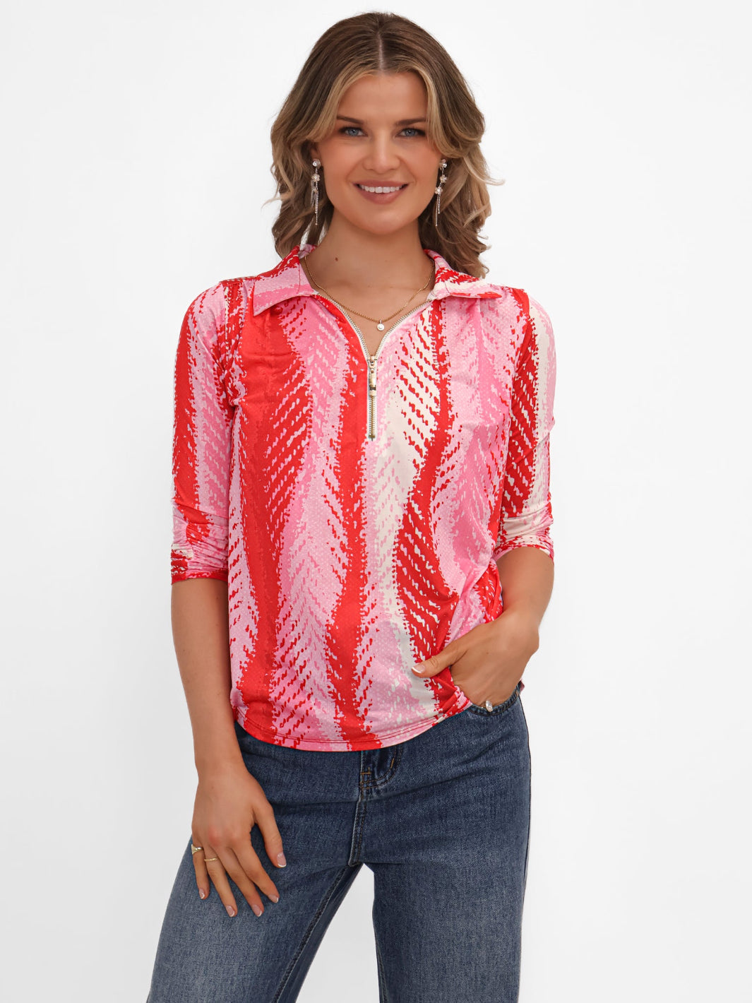 Kate & Pippa Zip Top In Red-Kate & Pippa