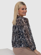 Kate & Pippa Bella Band Top In Black Animal Print-Kate & Pippa