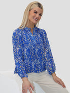 Kate & Pippa Bella Band Top In Blue Animal Print-Kate & Pippa