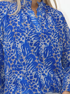 Kate & Pippa Bella Band Top In Blue Animal Print-Kate & Pippa