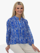 Kate & Pippa Bella Band Top In Blue Animal Print-Kate & Pippa