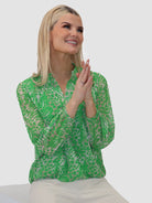 Kate & Pippa Bella Band Top In Green Animal Print-Kate & Pippa