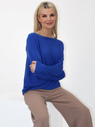 Kate & Pippa Elba Pearl Detail Knit Jumper In Royal Blue-Kate & Pippa