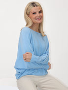 Kate & Pippa Elba Pearl Detail Knit Jumper In Sky Blue-Kate & Pippa