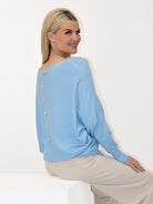 Kate & Pippa Elba Pearl Detail Knit Jumper In Sky Blue-Kate & Pippa