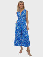 Kate & Pippa Servino Culotte Jumpsuit In Blue Print-Kate & Pippa