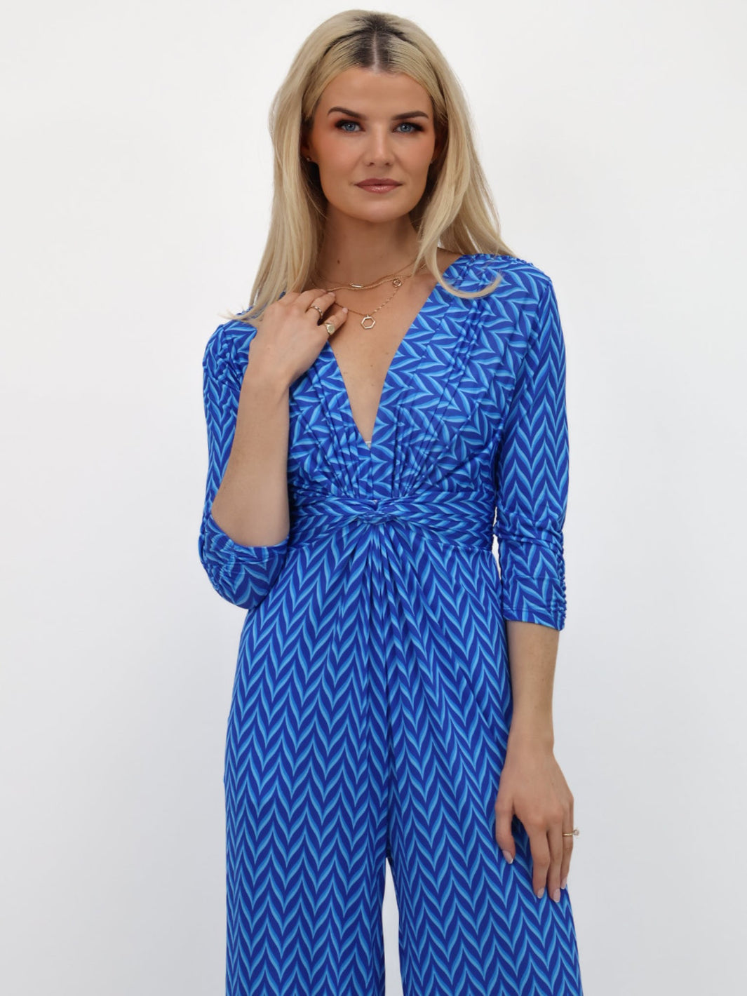 Kate & Pippa Sophia Jumpsuit In Blue Print-Kate & Pippa