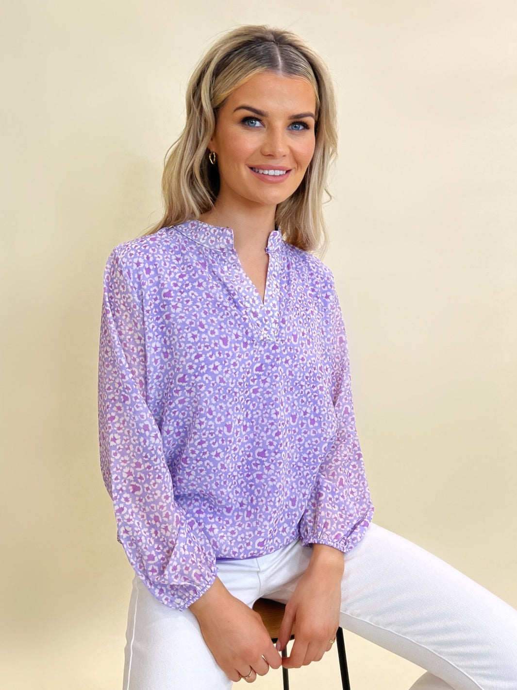 Kate & Pippa Band Top In Lilac Floral Print-Kate & Pippa