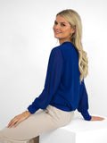 Kate & Pippa Bella Bow Band Top In Blue-Kate & Pippa