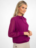 Kate & Pippa Bella Bow Band Top In Plum-Kate & Pippa
