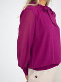 Kate & Pippa Bella Bow Band Top In Plum-Kate & Pippa