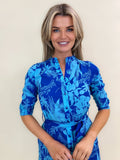 Kate & Pippa Capri Dress In Blue Floral Print-Kate & Pippa