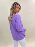 Kate & Pippa Forli V Neck Knit Jumper In Lilac-Kate & Pippa