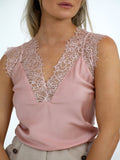 Kate & Pippa Lauren Lace Cami Top In Blush Pink-Kate & Pippa
