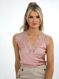 Kate & Pippa Lauren Lace Cami Top In Blush Pink-Kate & Pippa