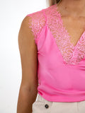 Kate & Pippa Lauren Lace Cami Top In Candy Pink-Kate & Pippa