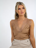 Kate & Pippa Lauren Lace Cami Top In Coffee-Kate & Pippa