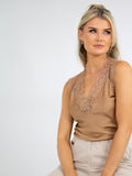 Kate & Pippa Lauren Lace Cami Top In Coffee-Kate & Pippa