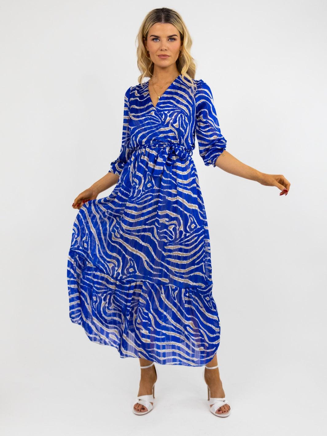 Kate & Pippa Modena Maxi Dress In Blue Print-Nicola Ross