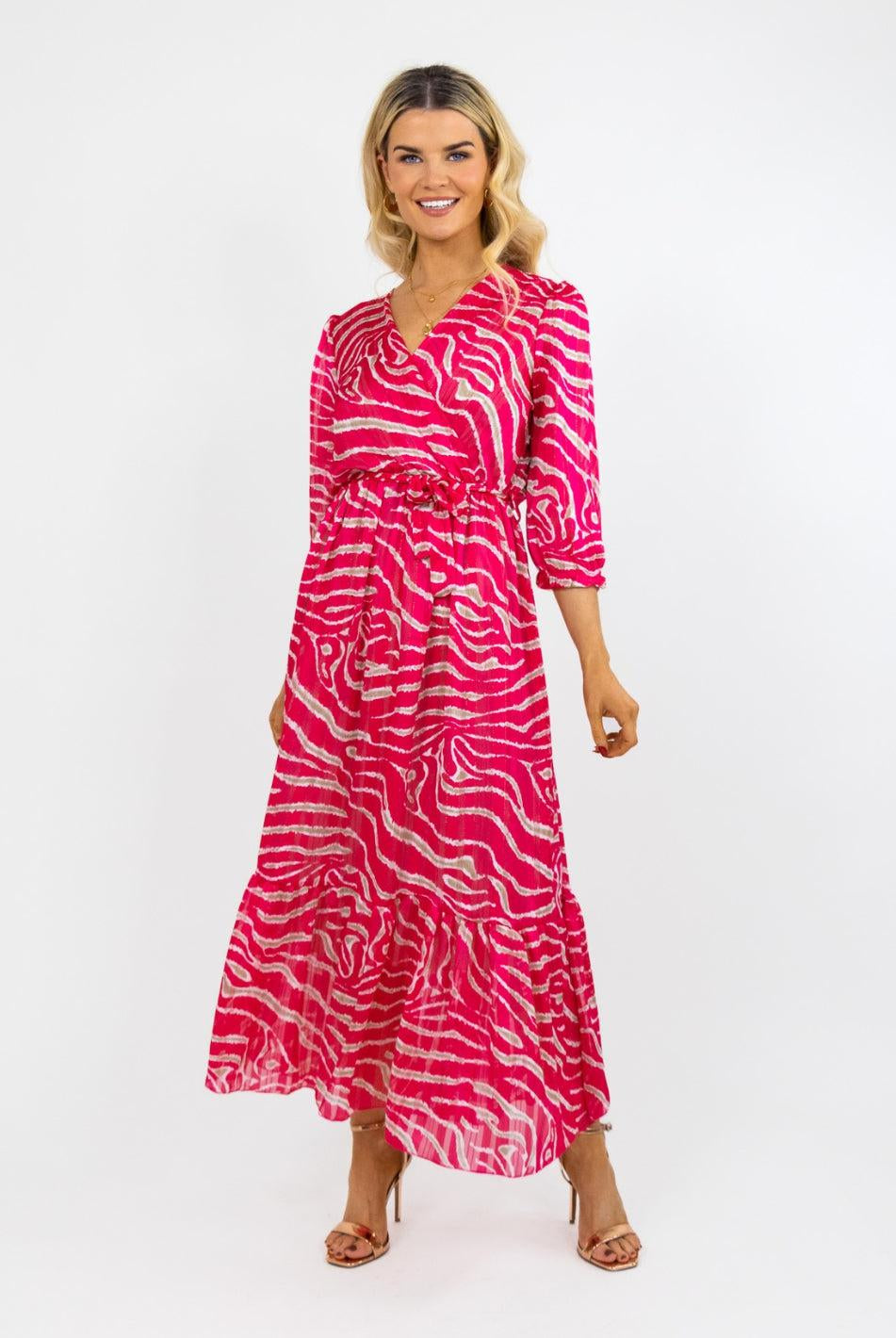 Kate & Pippa Modena Maxi Dress In Pink Print-Nicola Ross