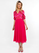 Kate & Pippa Monroe Midi Dress In Cerise Pink-Nicola Ross