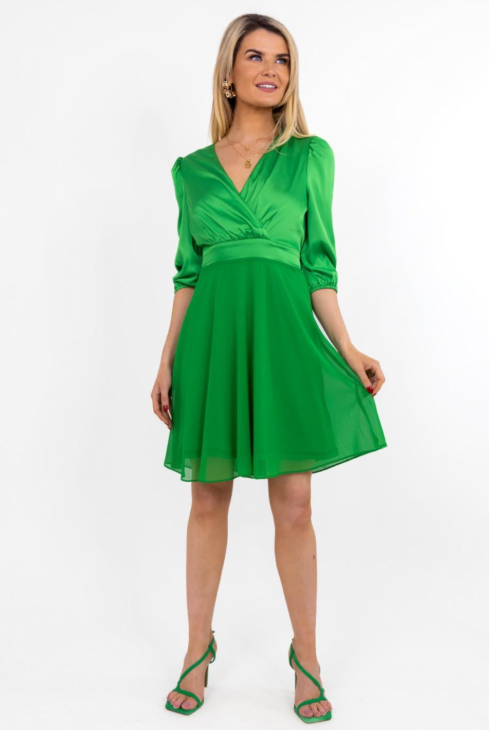 Kate & Pippa Monroe Mini Dress In Green-Nicola Ross