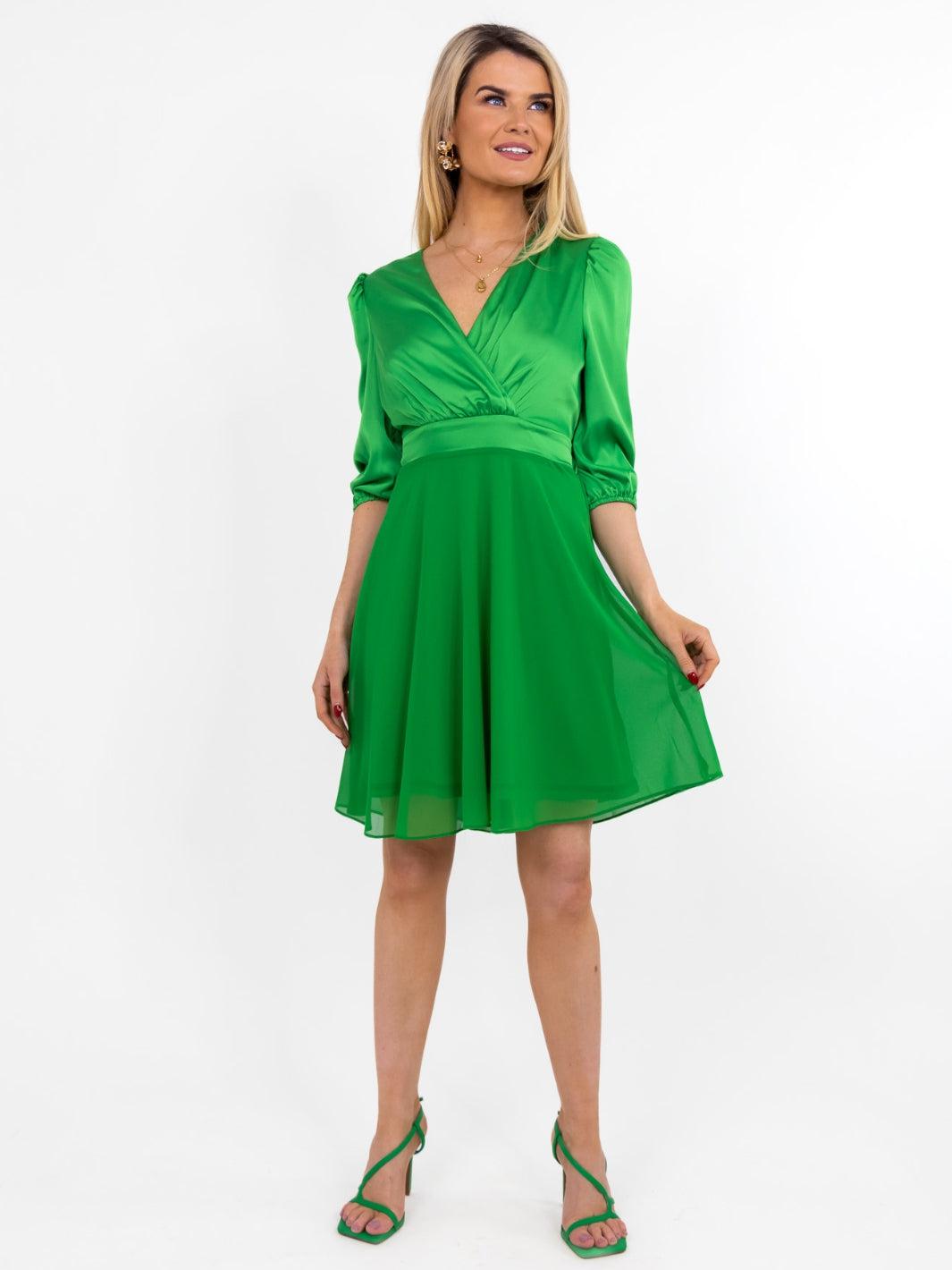 Kate & Pippa Monroe Mini Dress In Green-Nicola Ross