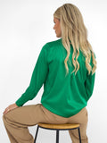 Kate & Pippa Olivia Satin Top In Green-Kate & Pippa