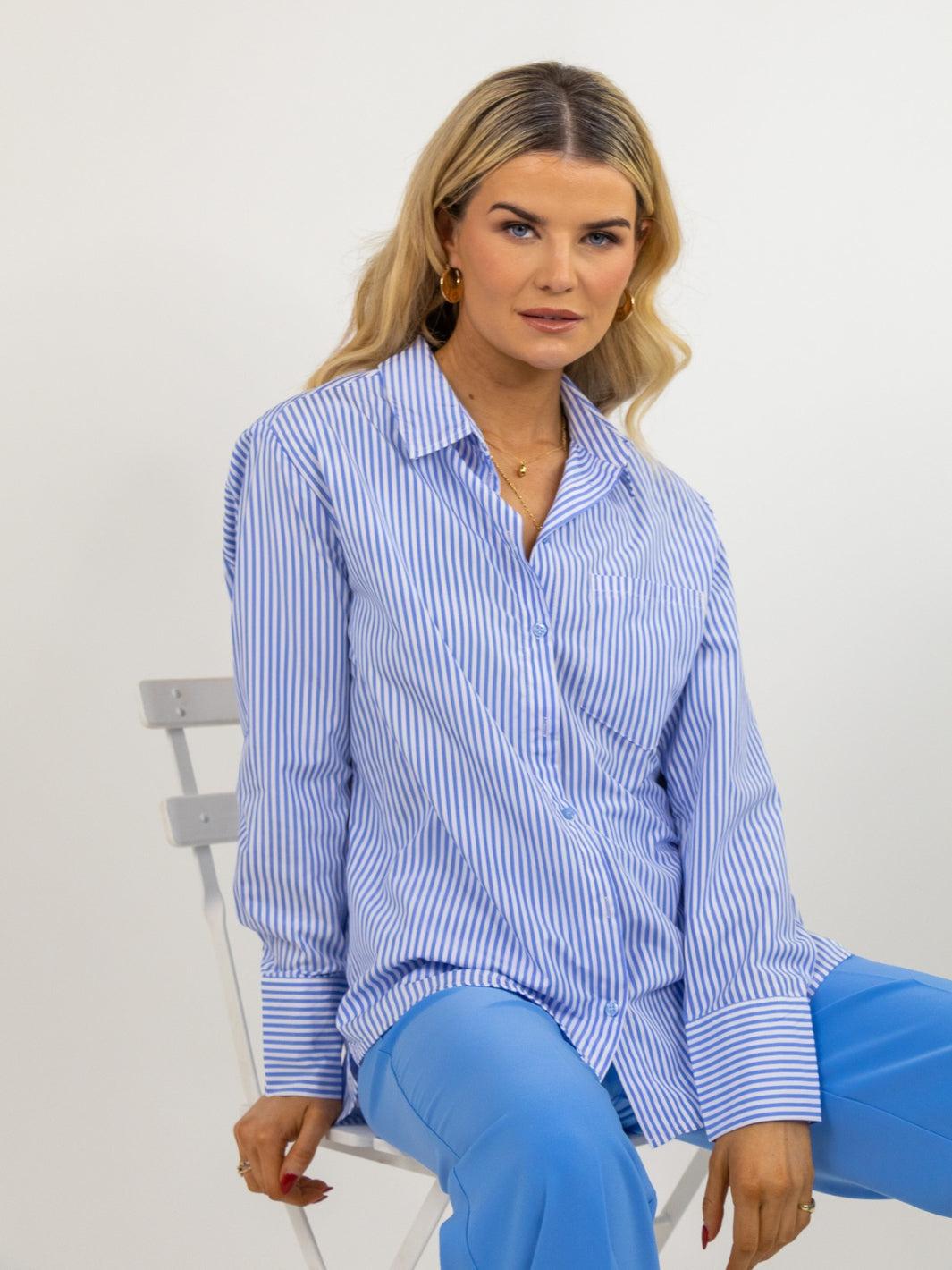 Kate & Pippa Oxford Striped Shirt In Light Blue-Nicola Ross