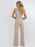 Kate & Pippa Palermo Wide Leg Trousers In Beige Sand-Nicola Ross