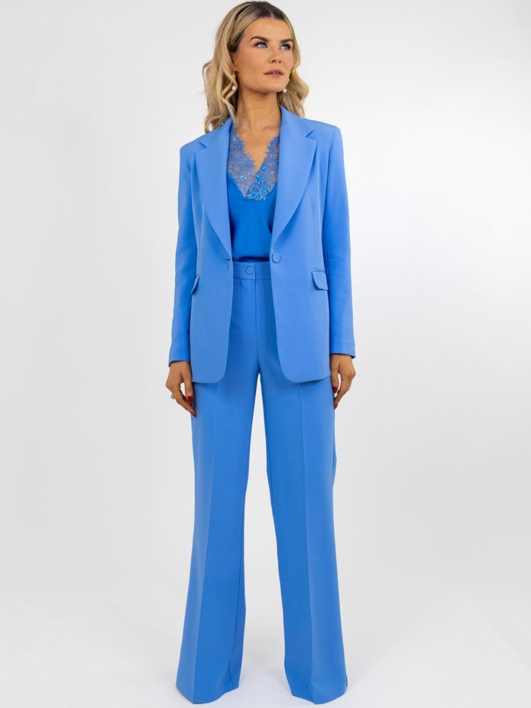 Kate & Pippa Palermo Wide Leg Trousers In Sky Blue-Nicola Ross